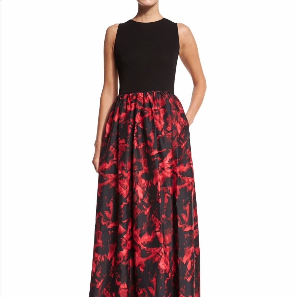 Aidan Mattox Sleeveless Floral Print Ballgown